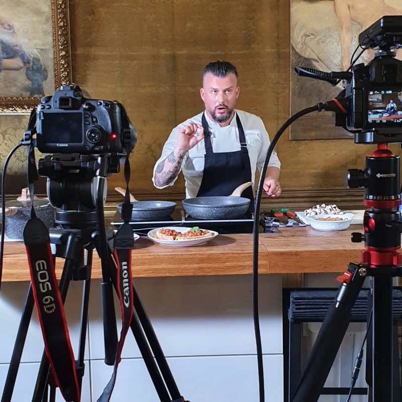 a tripod with a bicycle