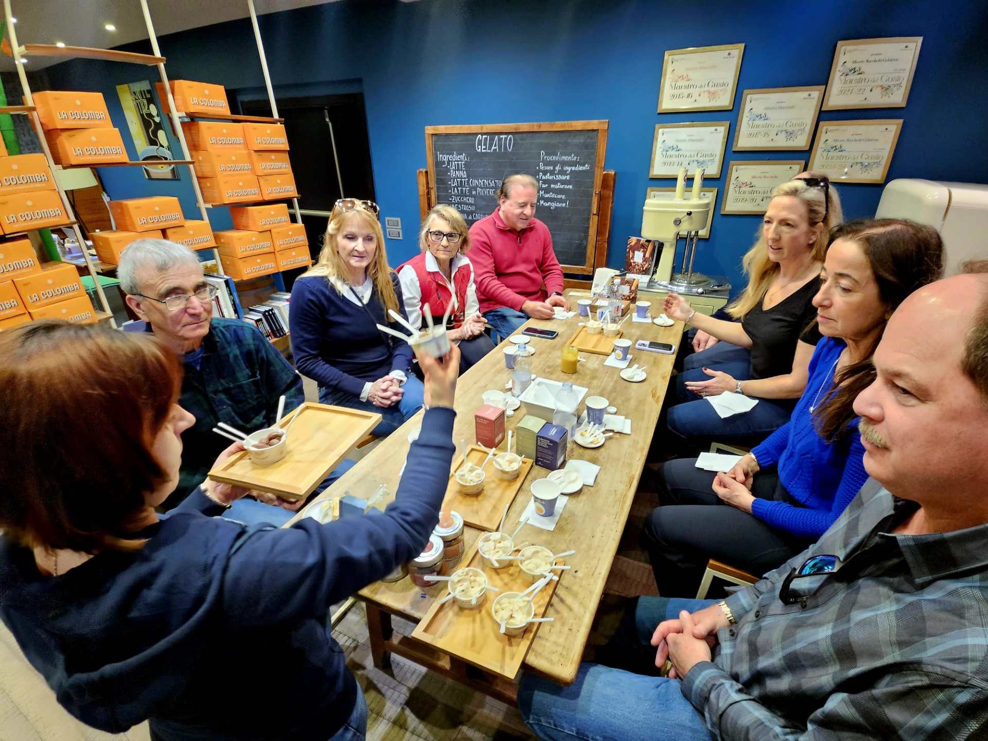 Martina Moser et al. sitting at a table