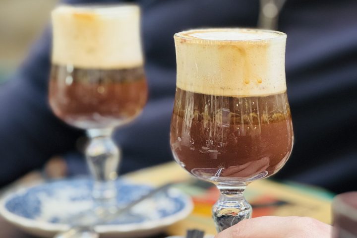 a cup of coffee on a table