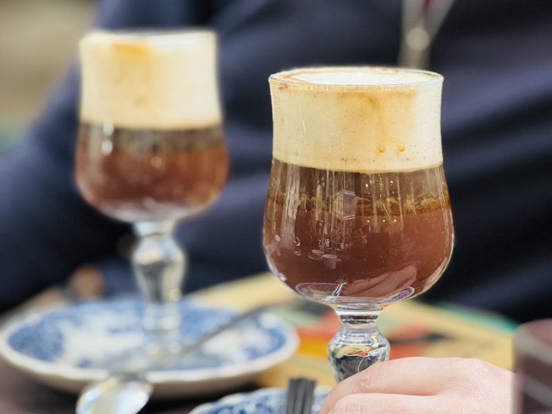 a cup of coffee on a table