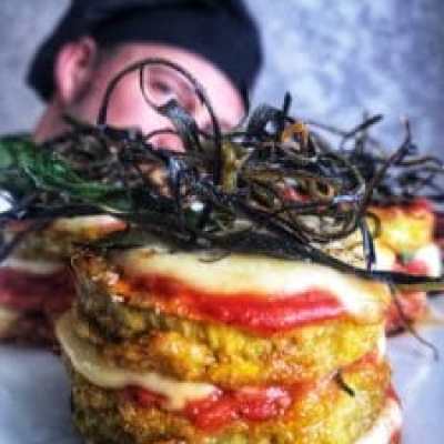 a large piece of pizza