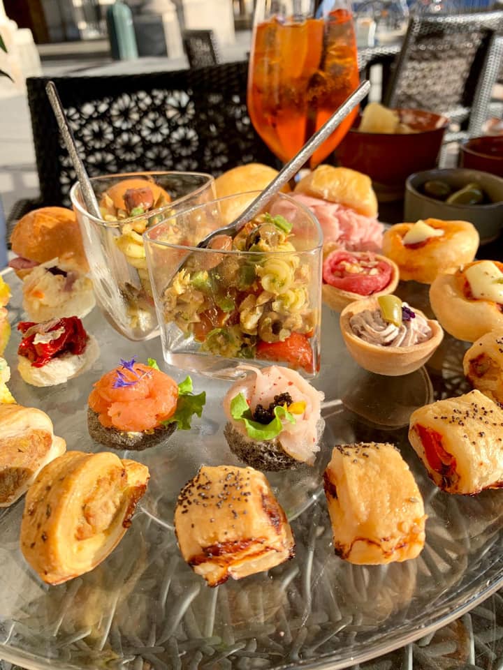 a bunch of food on a table