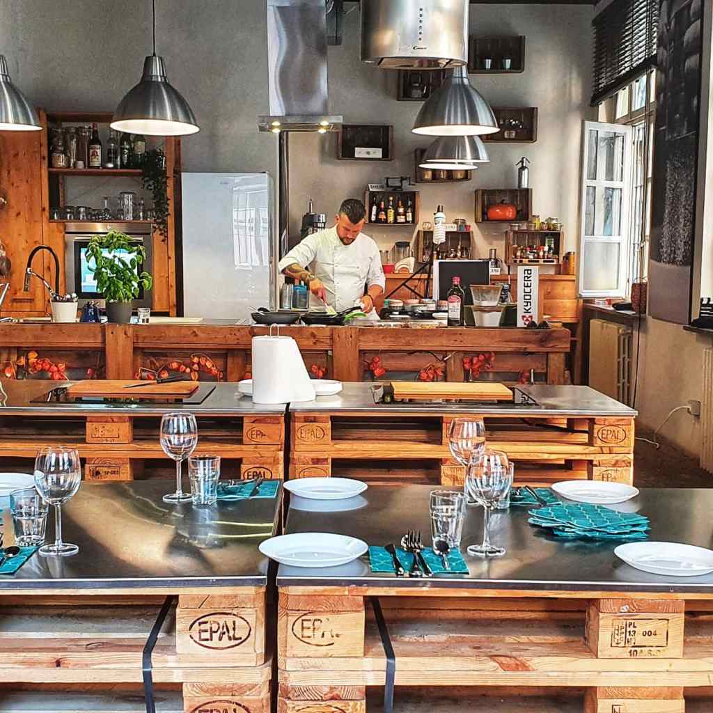 a room with many items on the table