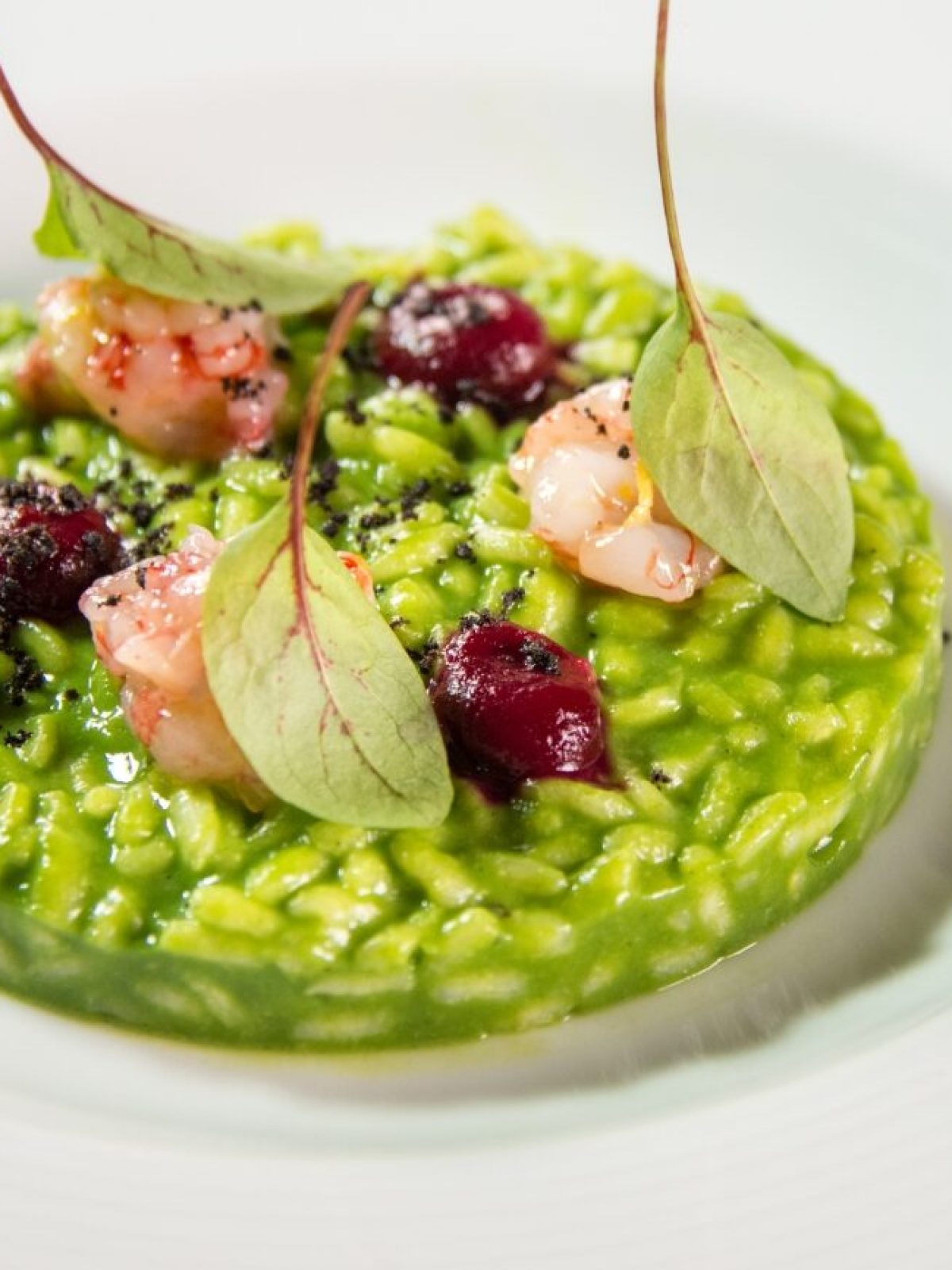 Risotto with peas and shrimps