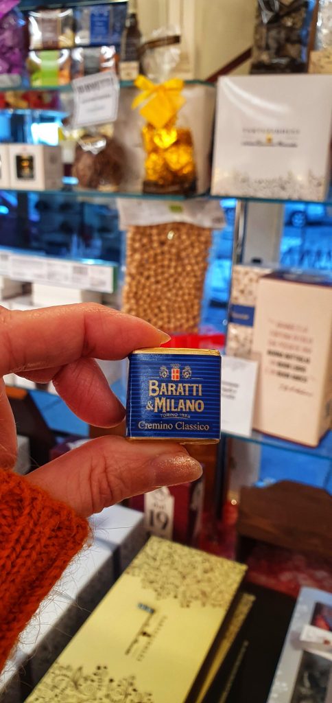 Someone holding a Cremino Baratti & Milano