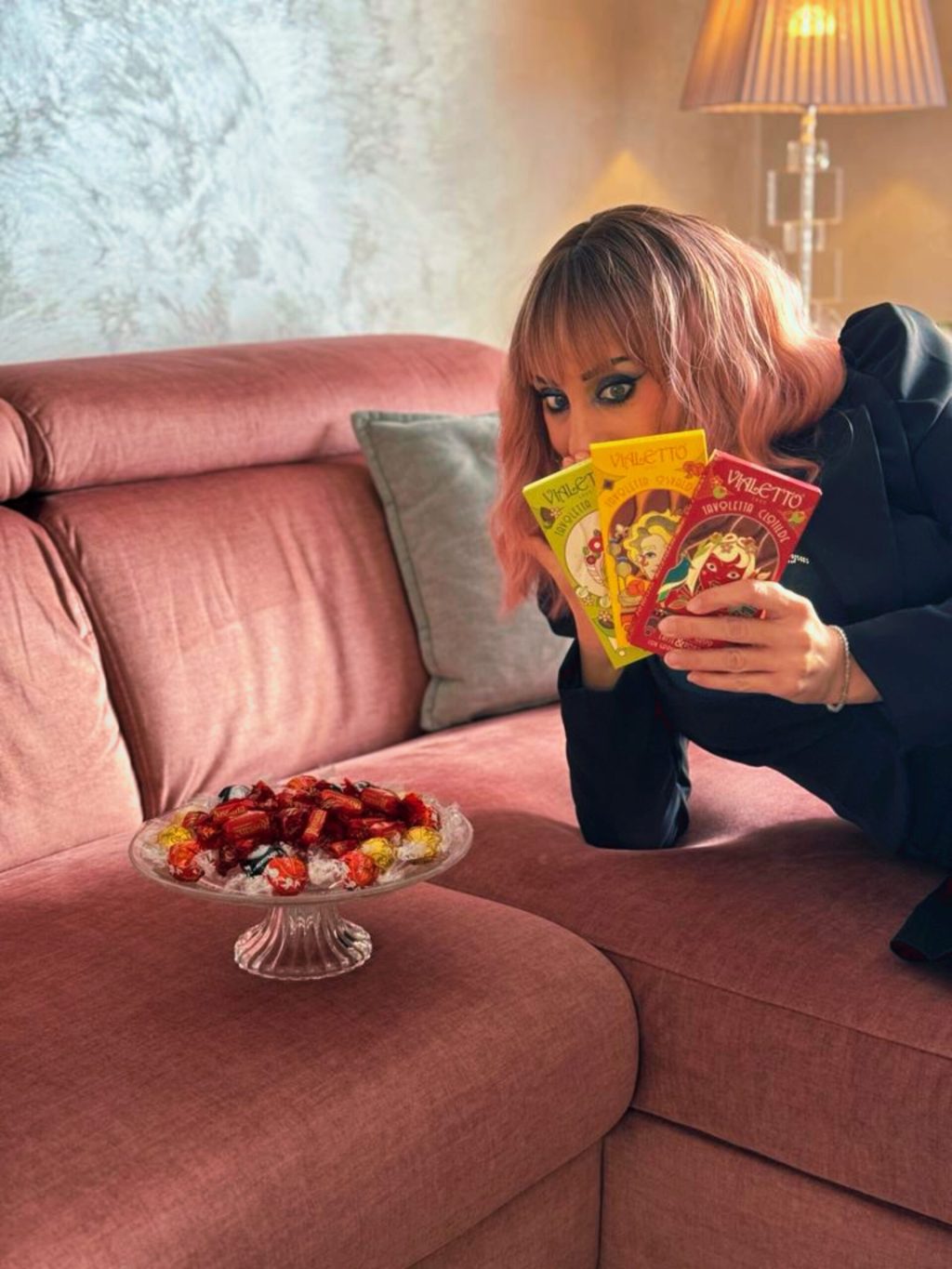 a person sitting on a sofa