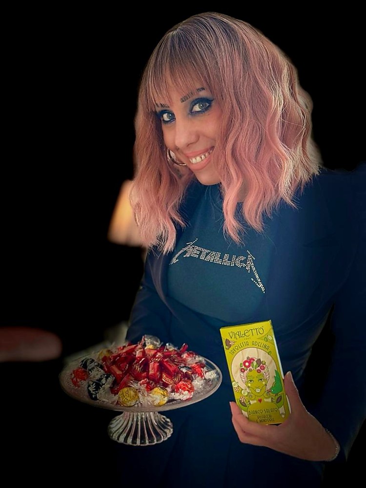 a woman looking at the camera