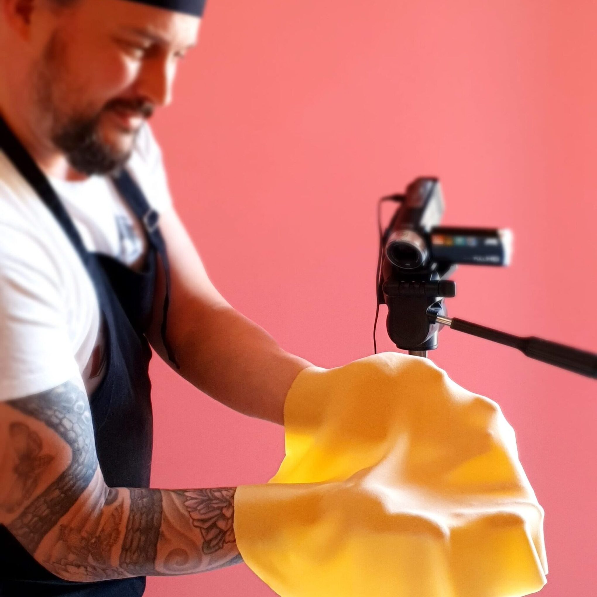 a person holding a microphone