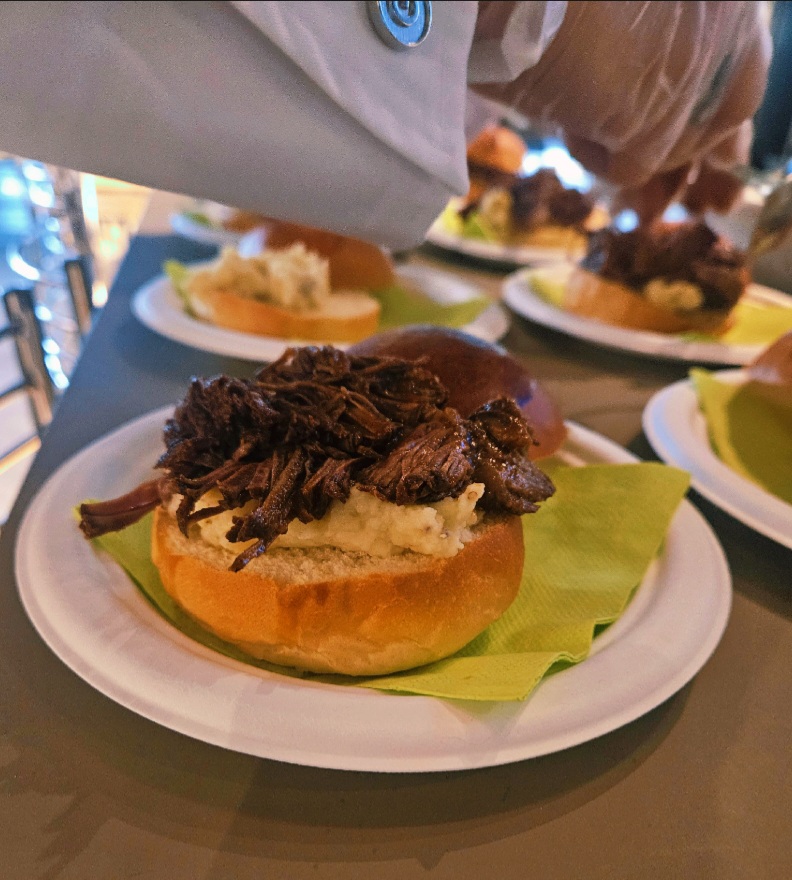 a sandwich on a plate on a table