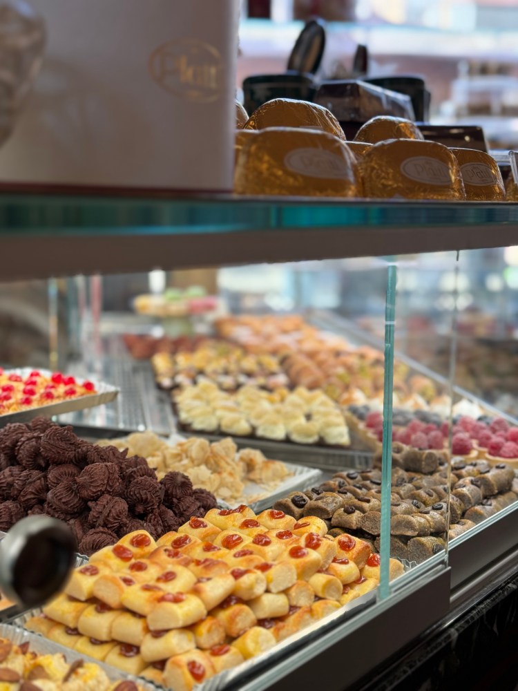 a display in a store filled with lots of different types of food