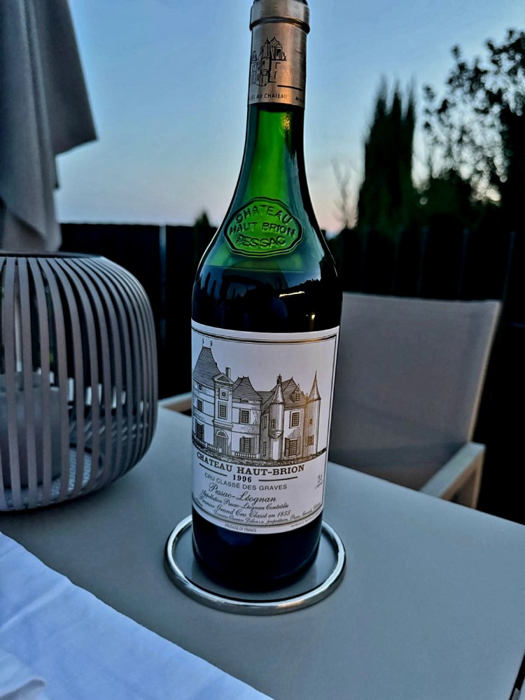 a bottle of wine on a table