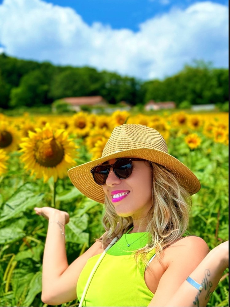 A woman wearing a hat