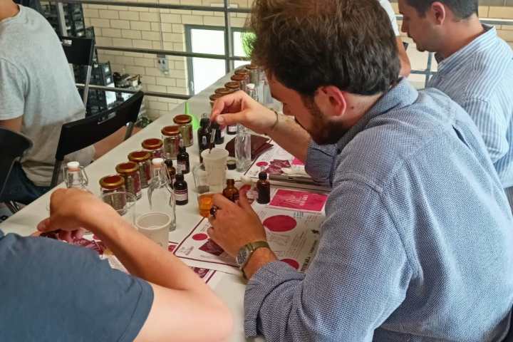 a group of people sitting at a table