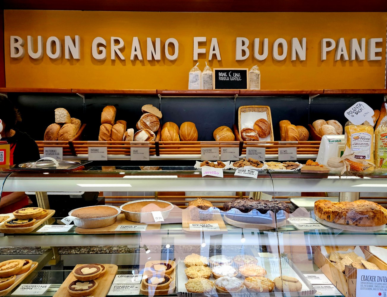 a display in a store filled with lots of different types of food