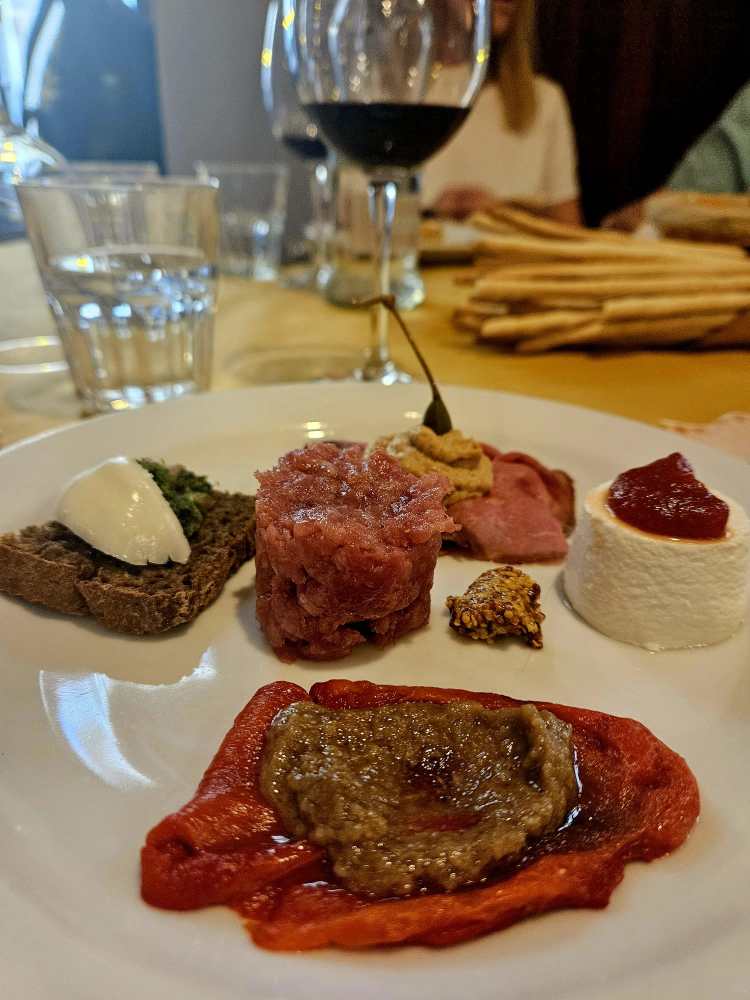 a plate of food on a table